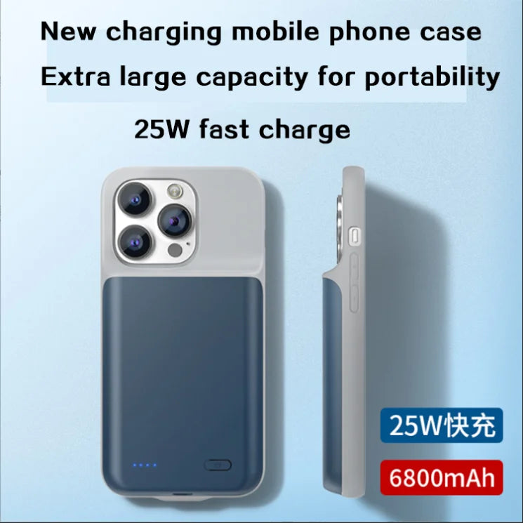 Tentfy Wireless Power Bank Case – Soft Edge Back Clip Battery for iPhone 16/15/14 Pro Max with Large Capacity Charging