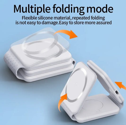 Tentfy 3-in-1 Foldable 15W Fast Magnetic Wireless Charging Station